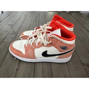 Nike Air Jordan 1 AJ1 Mid RETRO Team Orange Pink Black GS Shoes DV1336-800